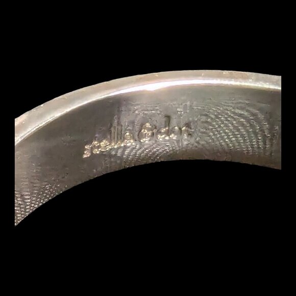 Stella & Dot Turquoise Teal Silver Tone Lindsay Bangle Bracelet With Celtic Knot - Picture 2 of 4